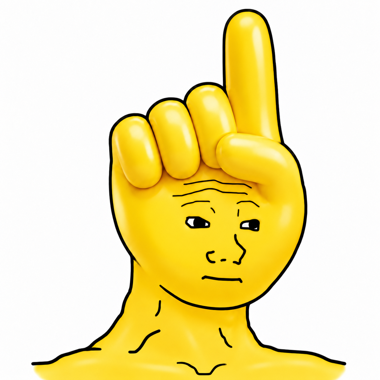 一 wojak with a raised finger